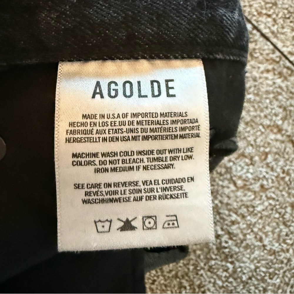 AGOLDE Leif Low Slung Jean Skirt Spider Black Denim Casual Women’s Size 25 - Picture 13 of 14